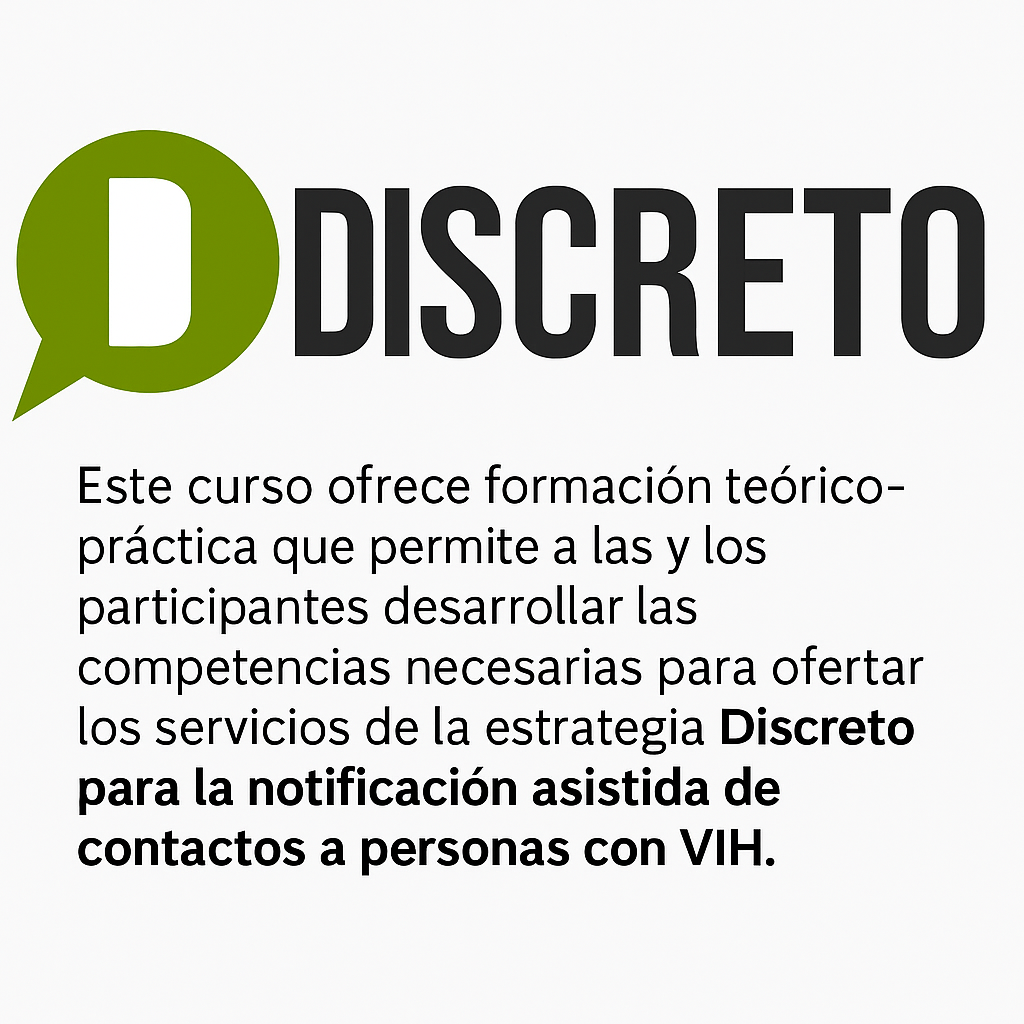 Imagen con logo institucional Discreto que explica que ofrece el curso. 